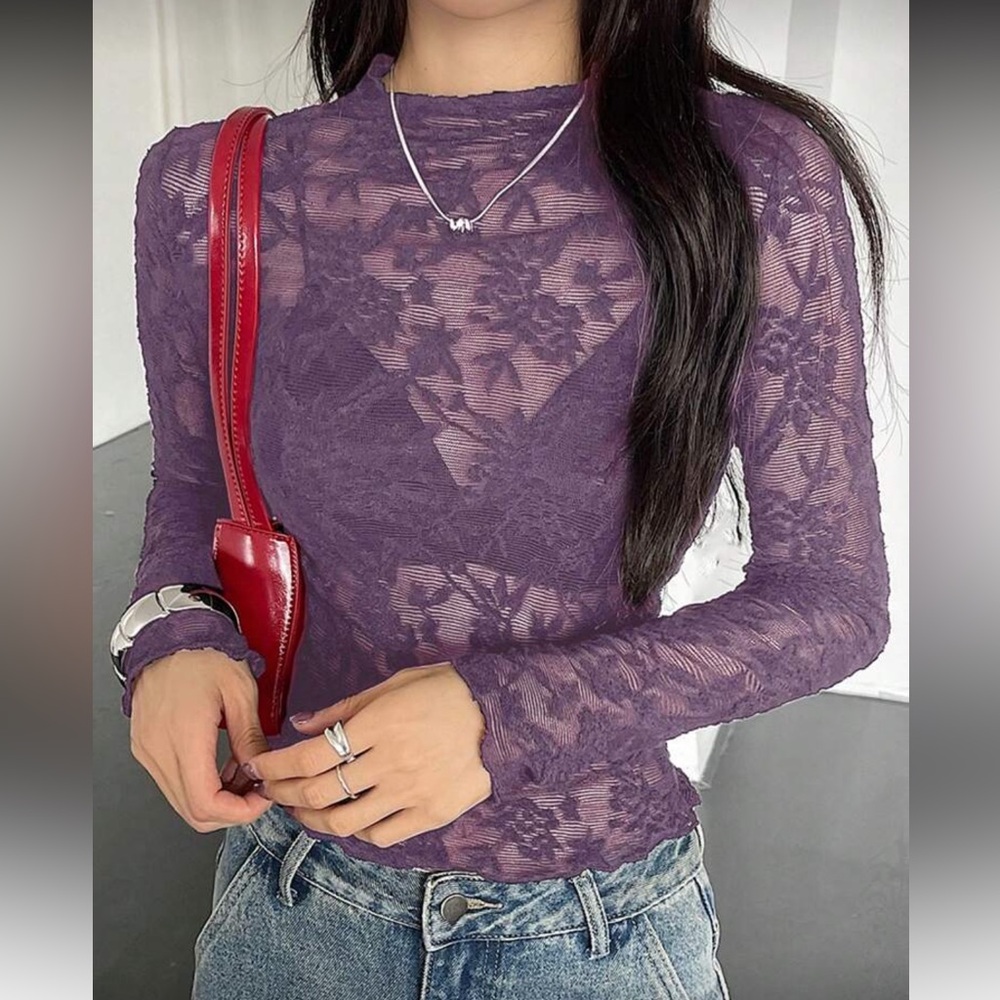 Elegant Black Lace Women Top
